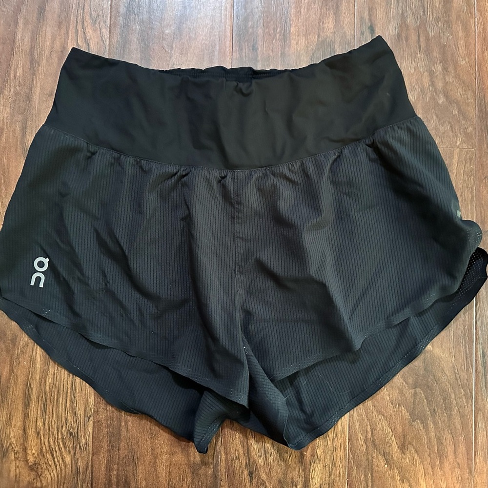 SOLD On Running Black Athletic Shorts Lightweight Performance